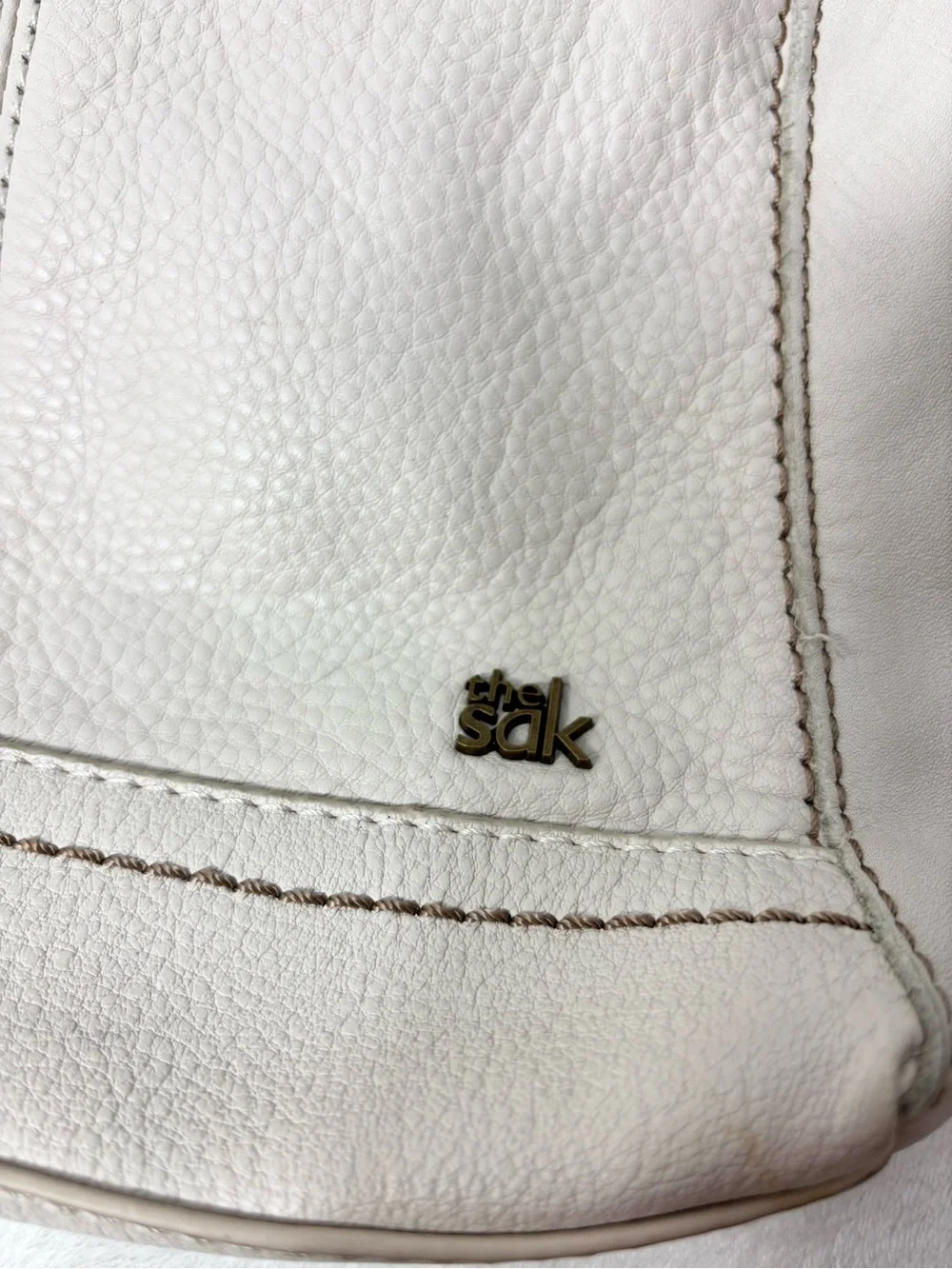The Sak Cream Leather Crossbody Shoulder Bag